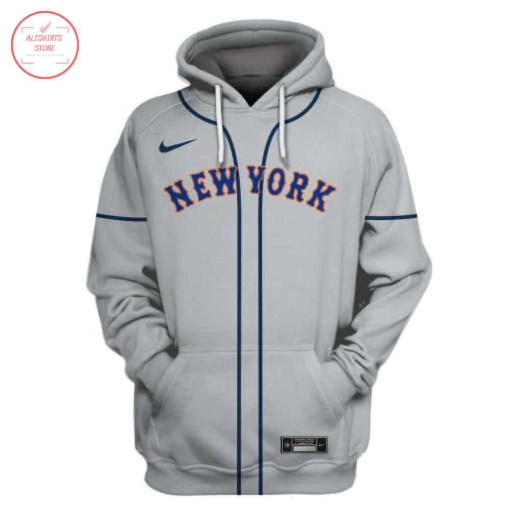 New York Mets Gray Personalized Hoodie 3d