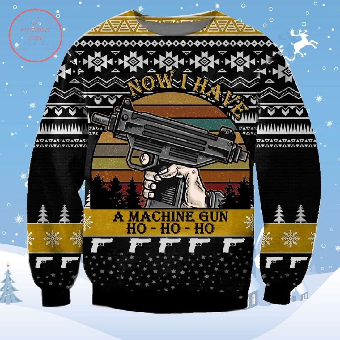 Now I Have A Machine Gun Ho Ho Ho Ugly Christmas Sweater