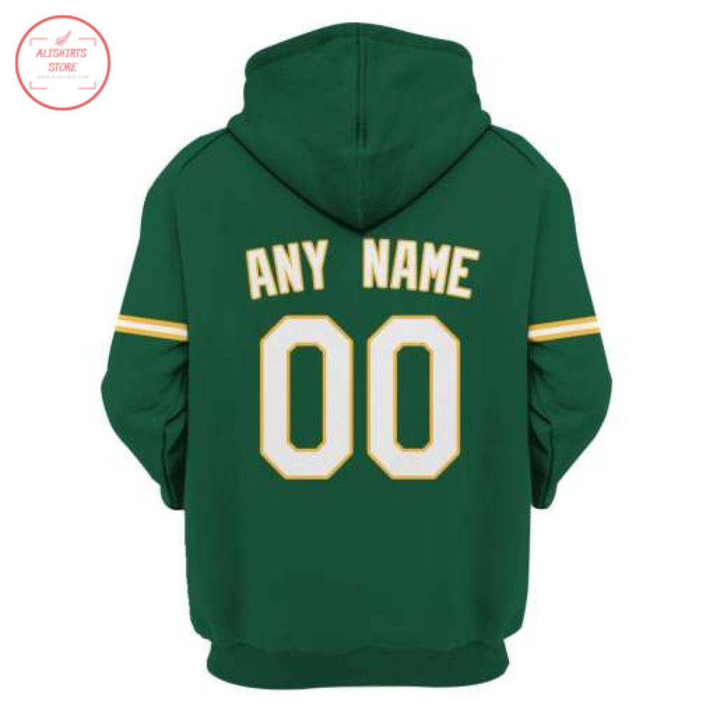 Oakland Athletics Green Personalized Hoodie 3d