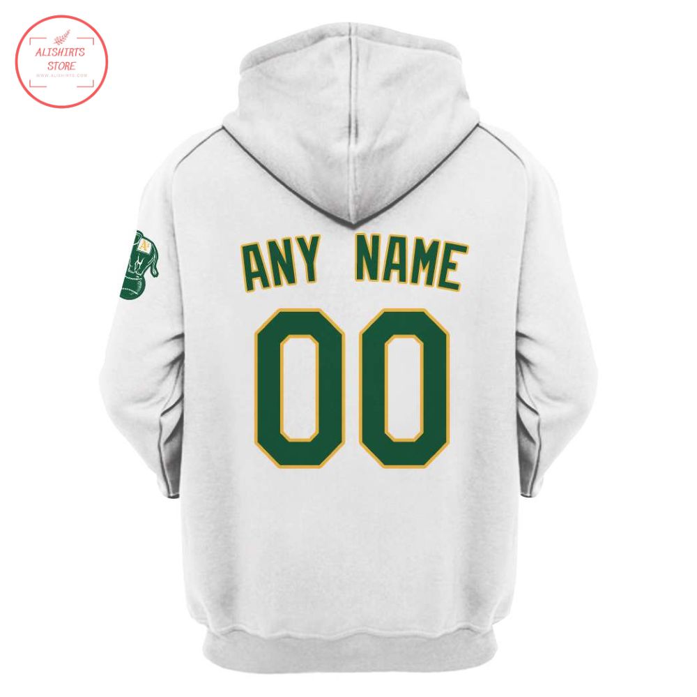 Oakland Athletics White Personalized Hoodie 3d