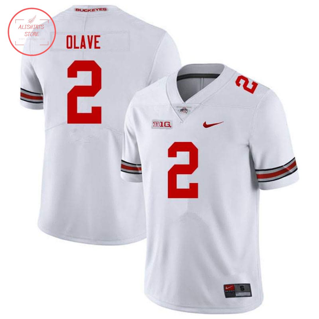 Ohio state buckeyes Football 2 Chris Olave White Jerseys