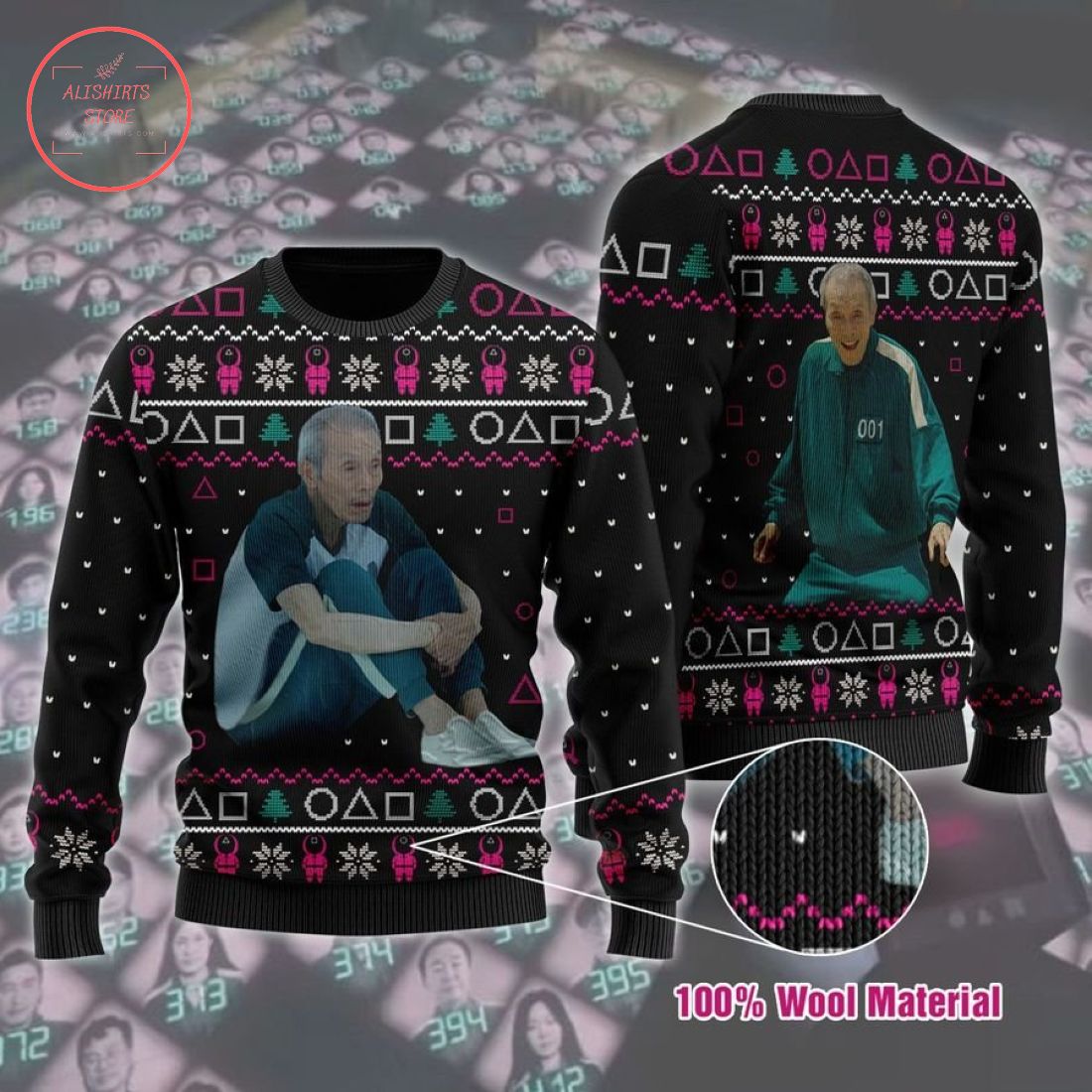 Old Man Squid Game Ugly Christmas Sweater