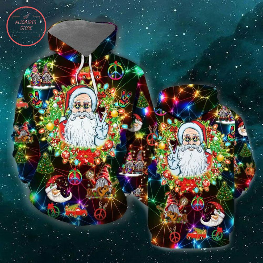 Peace Santa Christmas 3D Hoodie