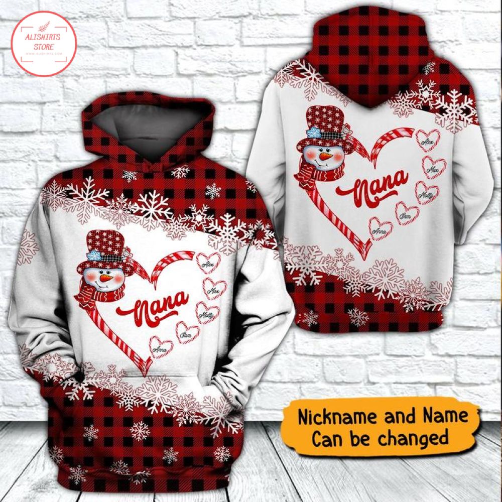 Personalized Grandma Snowman Hoodie 3D