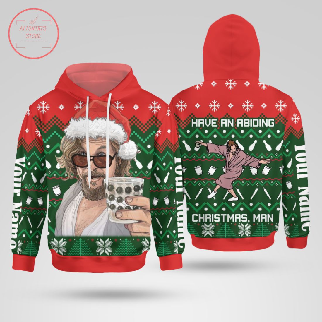 Personalized Lebowski Christmas 3D Hoodie