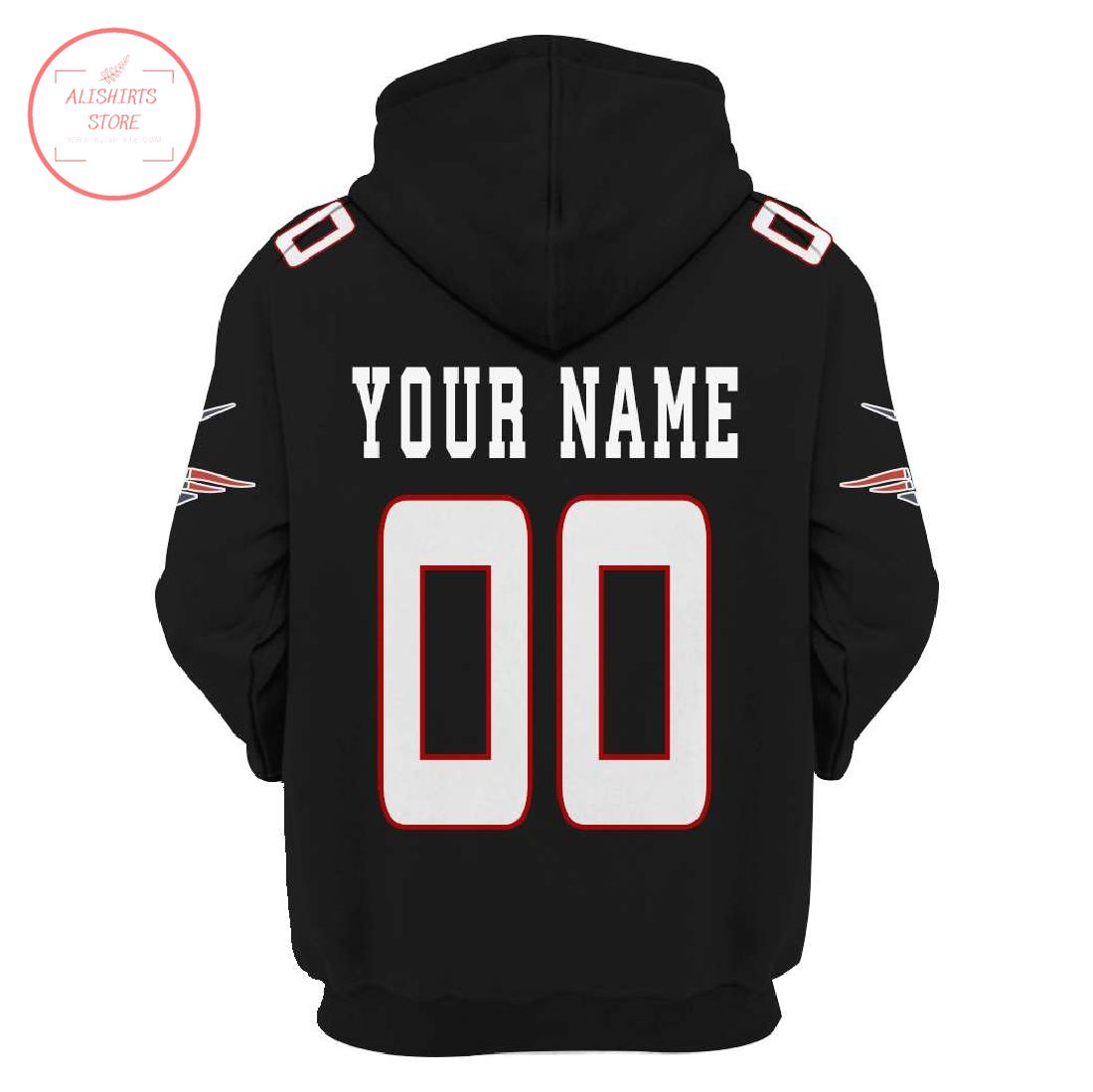 Personalized New England Patriots Black 3D Hoodie