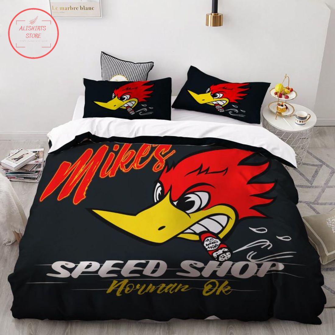Personalized Speed Shop Hot Rod Bedding Set