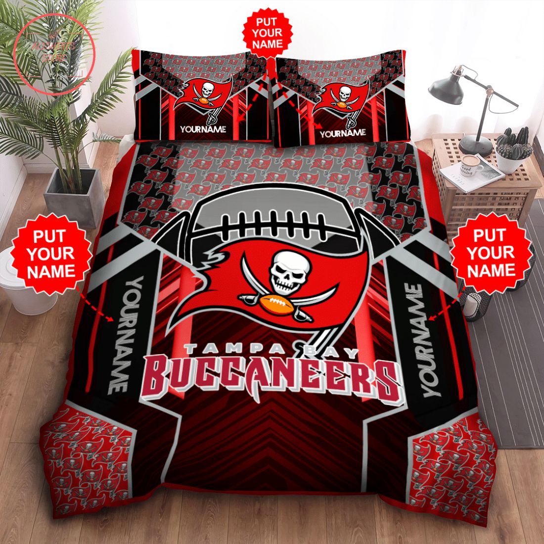 Personalized Tampa Bay Buccaneers Bedding Set
