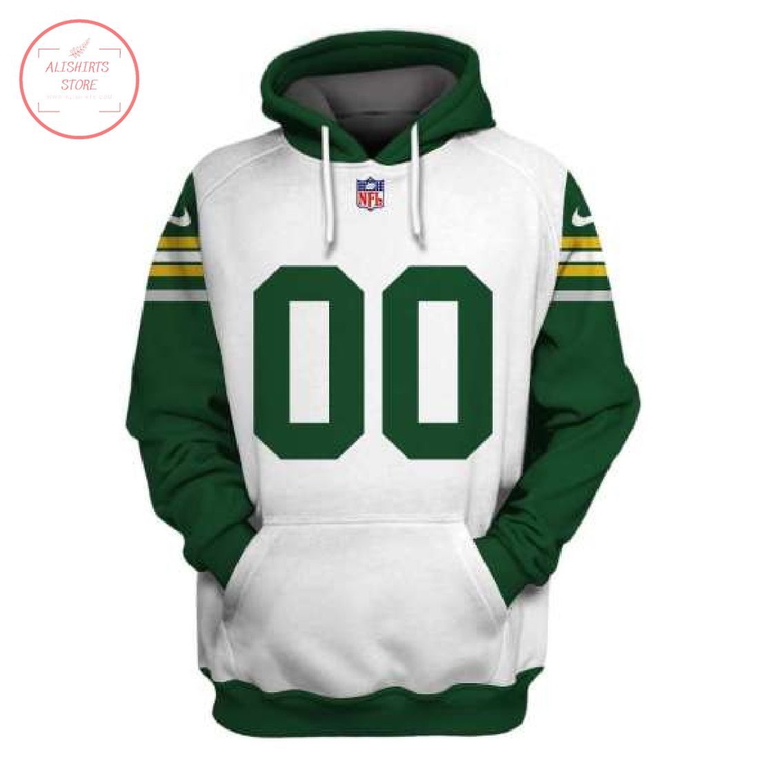 Personalized White Green Bay Packers 3D Hoodie