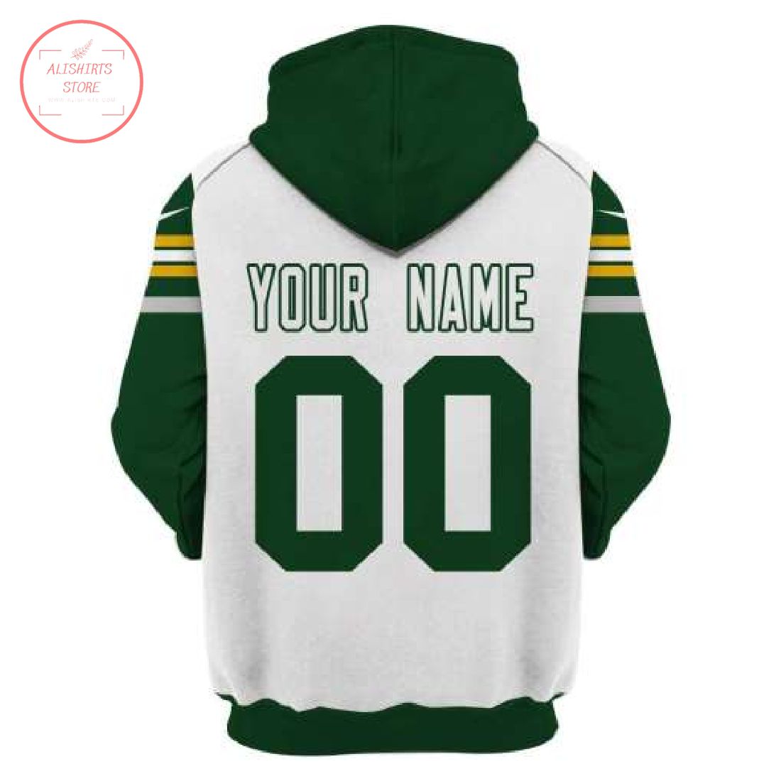 Personalized White Green Bay Packers 3D Hoodie