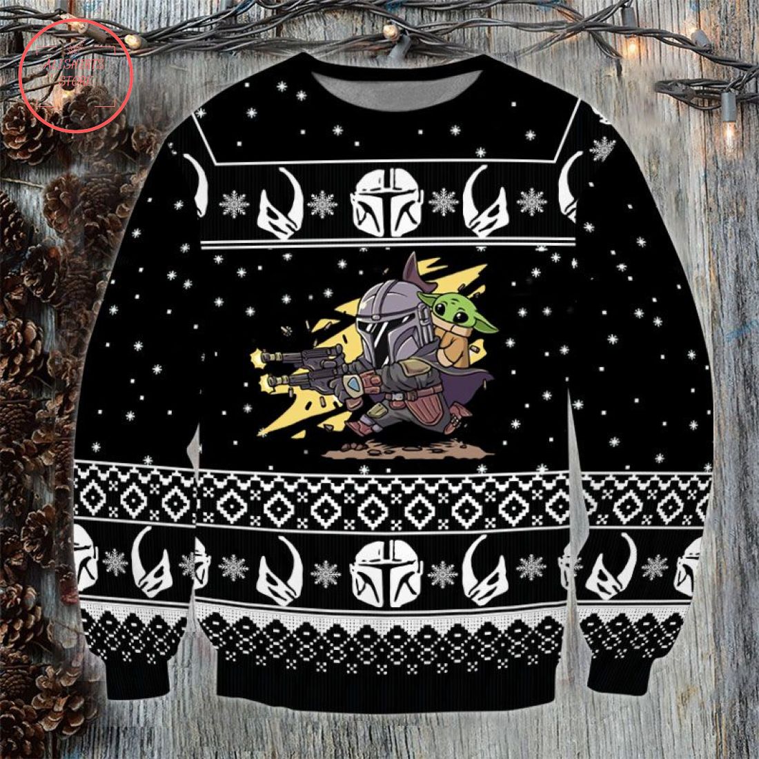 Pew Pew Star Wars Yoda Ugly Christmas Sweater
