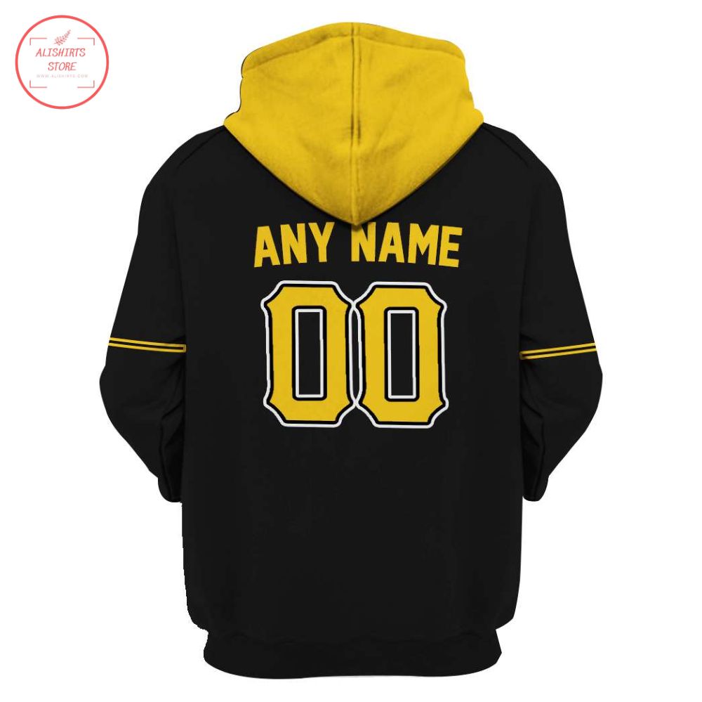 Pittsburgh Pirates Black Yellow Personalized Hoodie