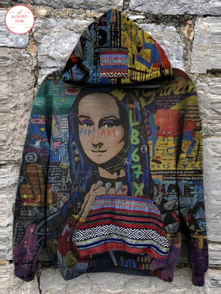 Pop Art Mona Lisa Print Hoodie 3D