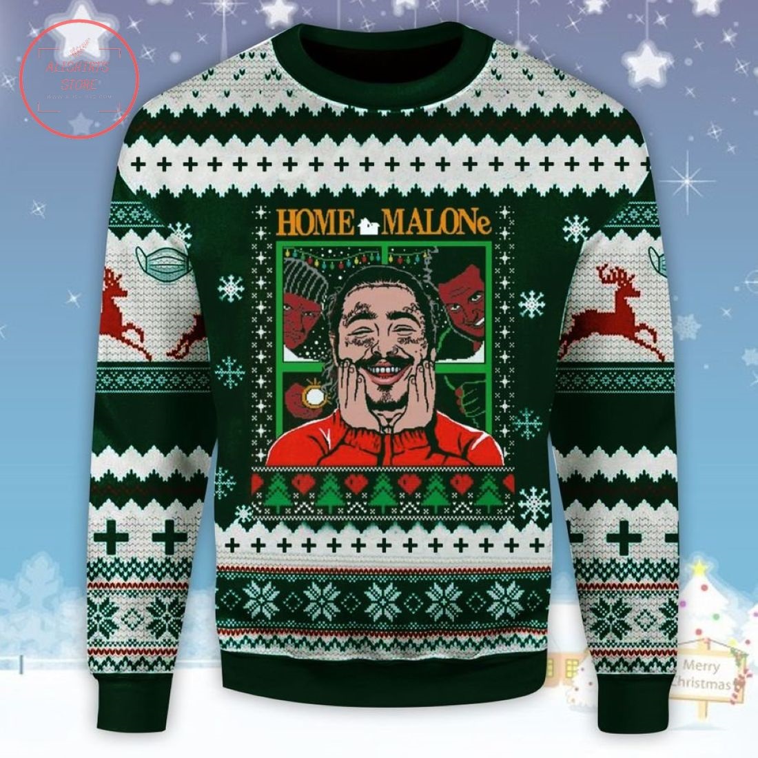 Post Malone Home Alone Ugly Christmas Sweater