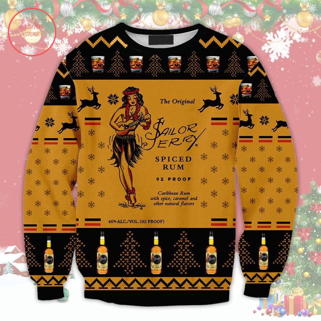 Sailor Jerry Wishkey Ugly Christmas Sweater