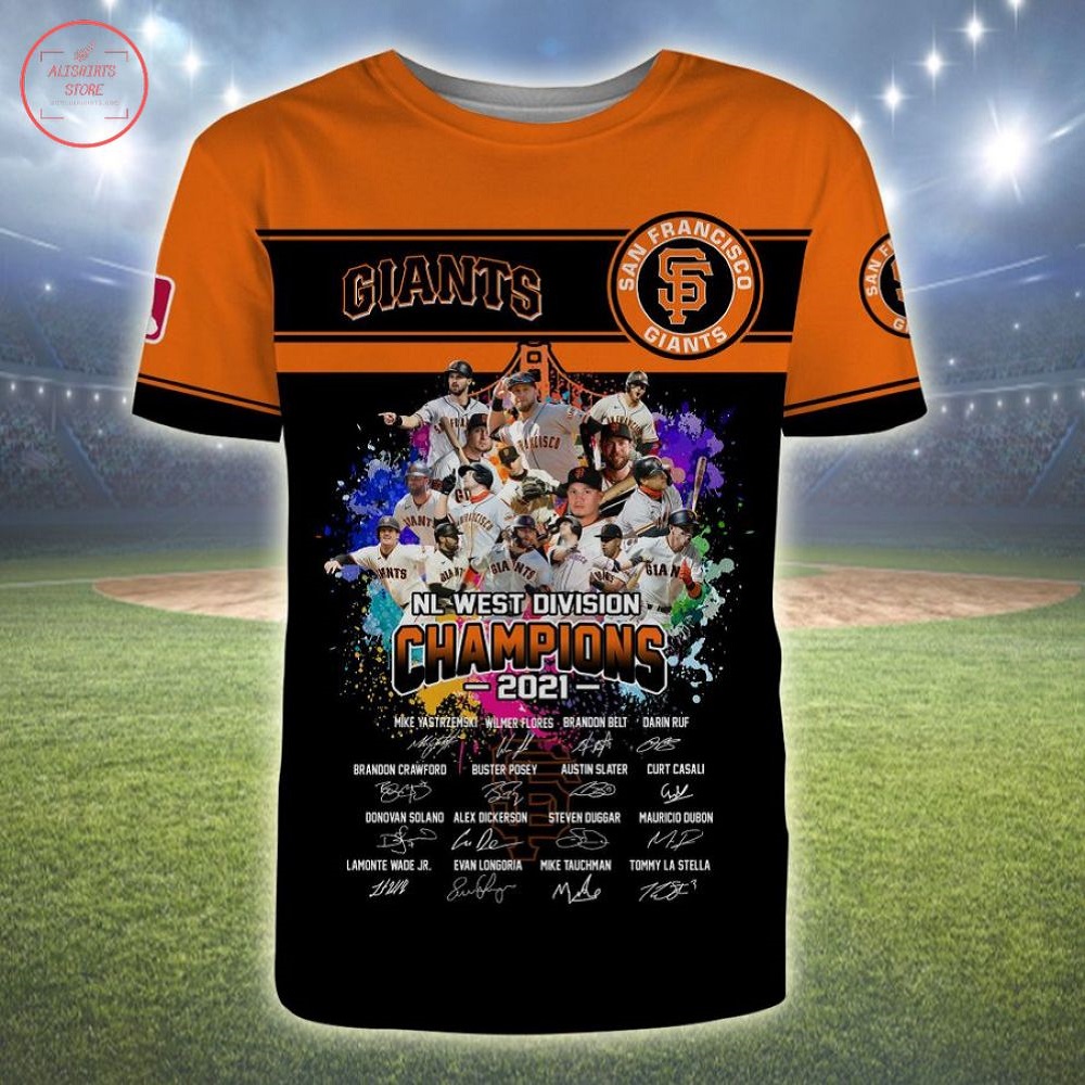 San Francisco Giants NL West Division Champions 2021 3d Shirts