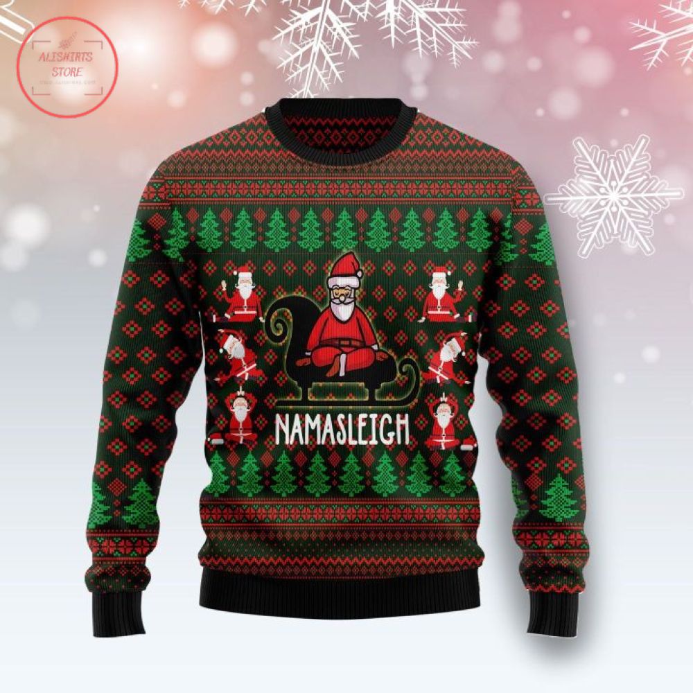 Santa Claus Love Yoga Ugly Christmas Sweater