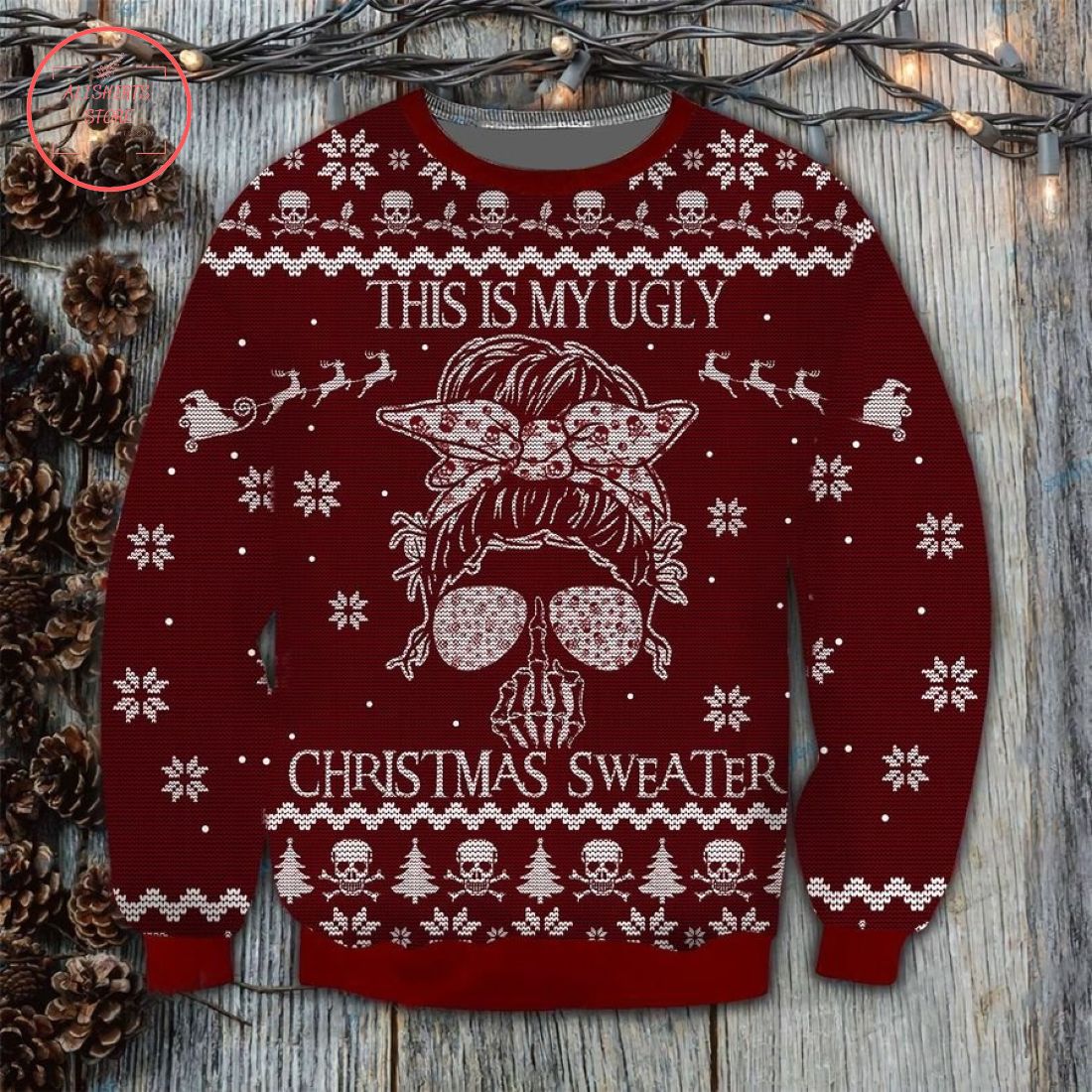 Skull This Is My Ugly Christmas Sweater