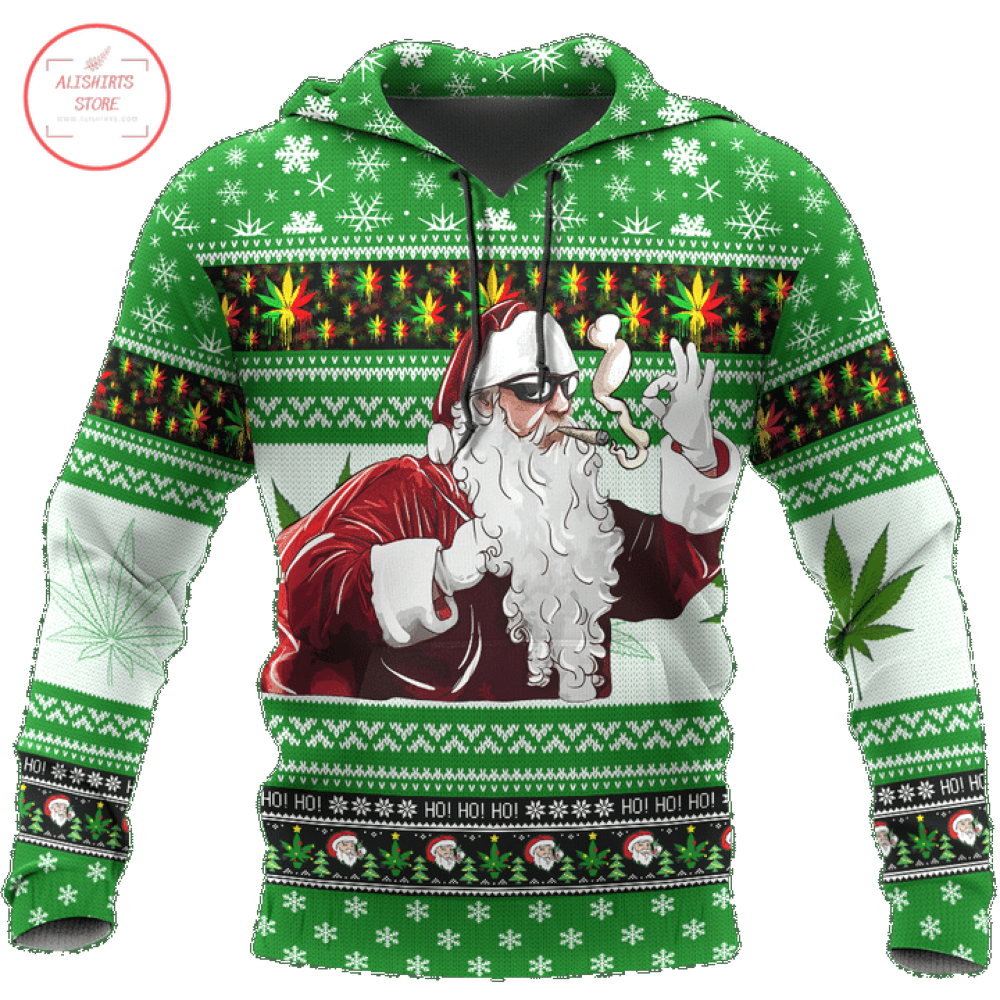 Smoke With Santa in Christmas 3D Hoodie