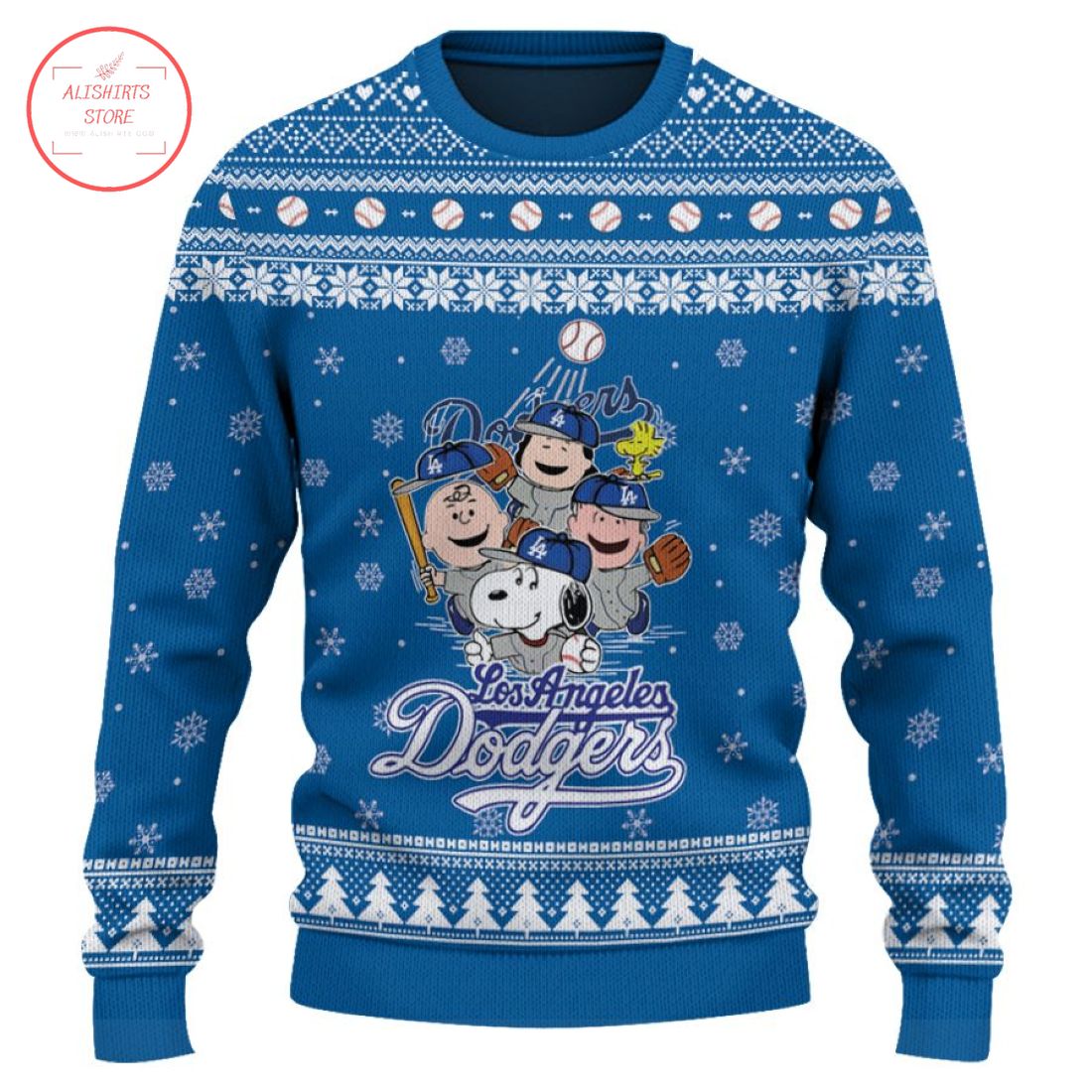 Snoopy Los Angeles Dodgers Personalized Ugly Christmas Sweater
