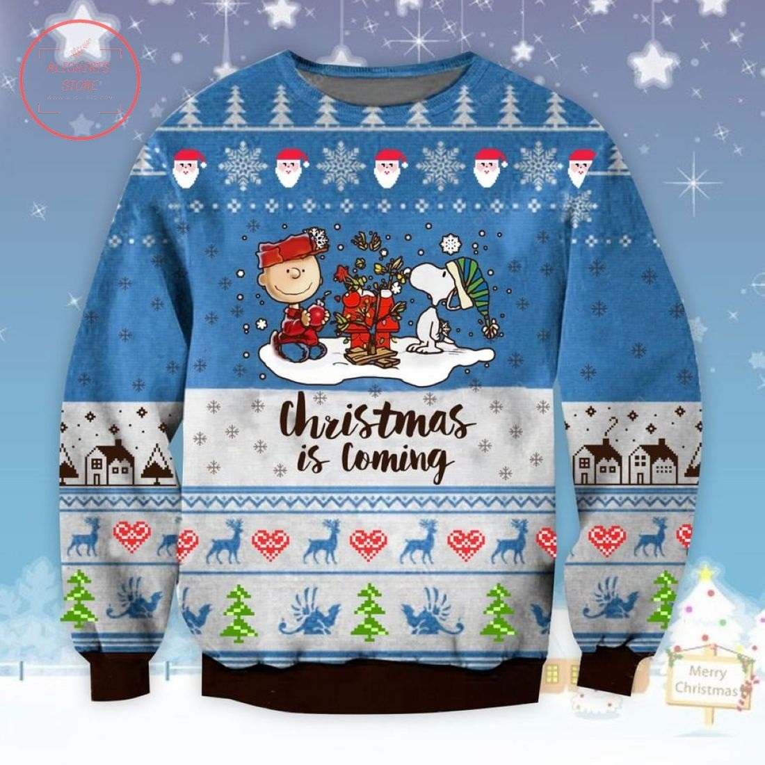 Snoopy Xmas Coming Ugly Christmas Sweater