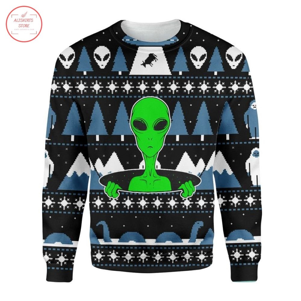 Space Alien Ugly Christmas Sweater