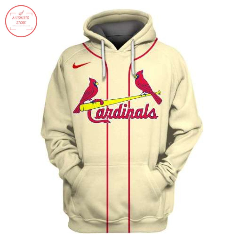 St. Louis Cardinals Ivory Personalized Hoodie 3d