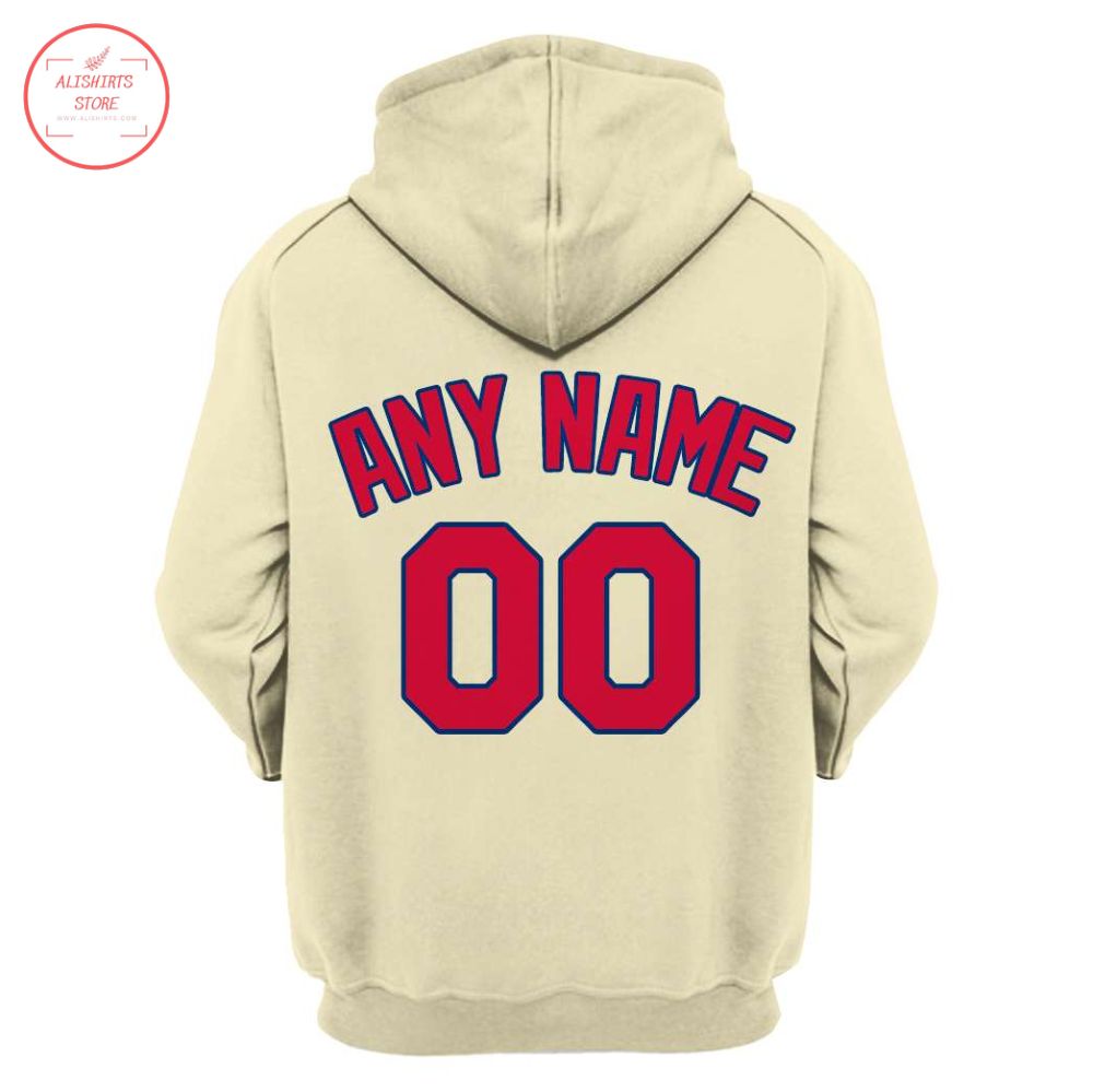 St. Louis Cardinals Ivory Personalized Hoodie 3d