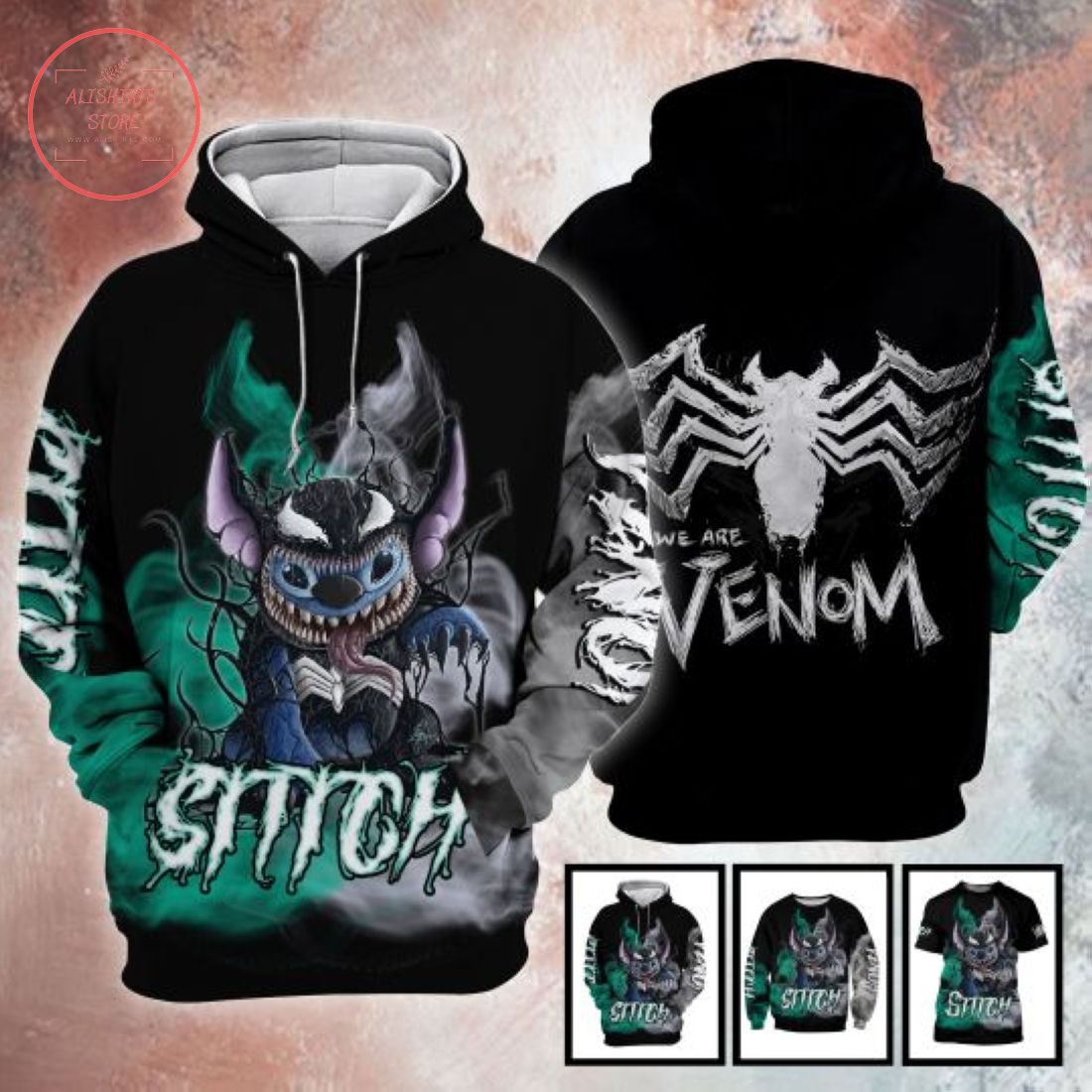 Stitch Venom 3D All Over Print Hoodie