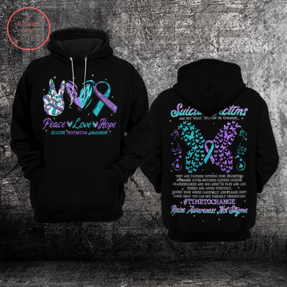 Suicide Awareness Peace Love Hope Hoodie