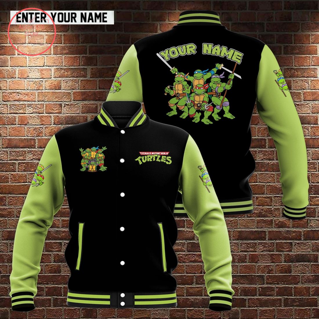 Teenage Mutant Ninja Turtles Personalized Name Baseball Jacket