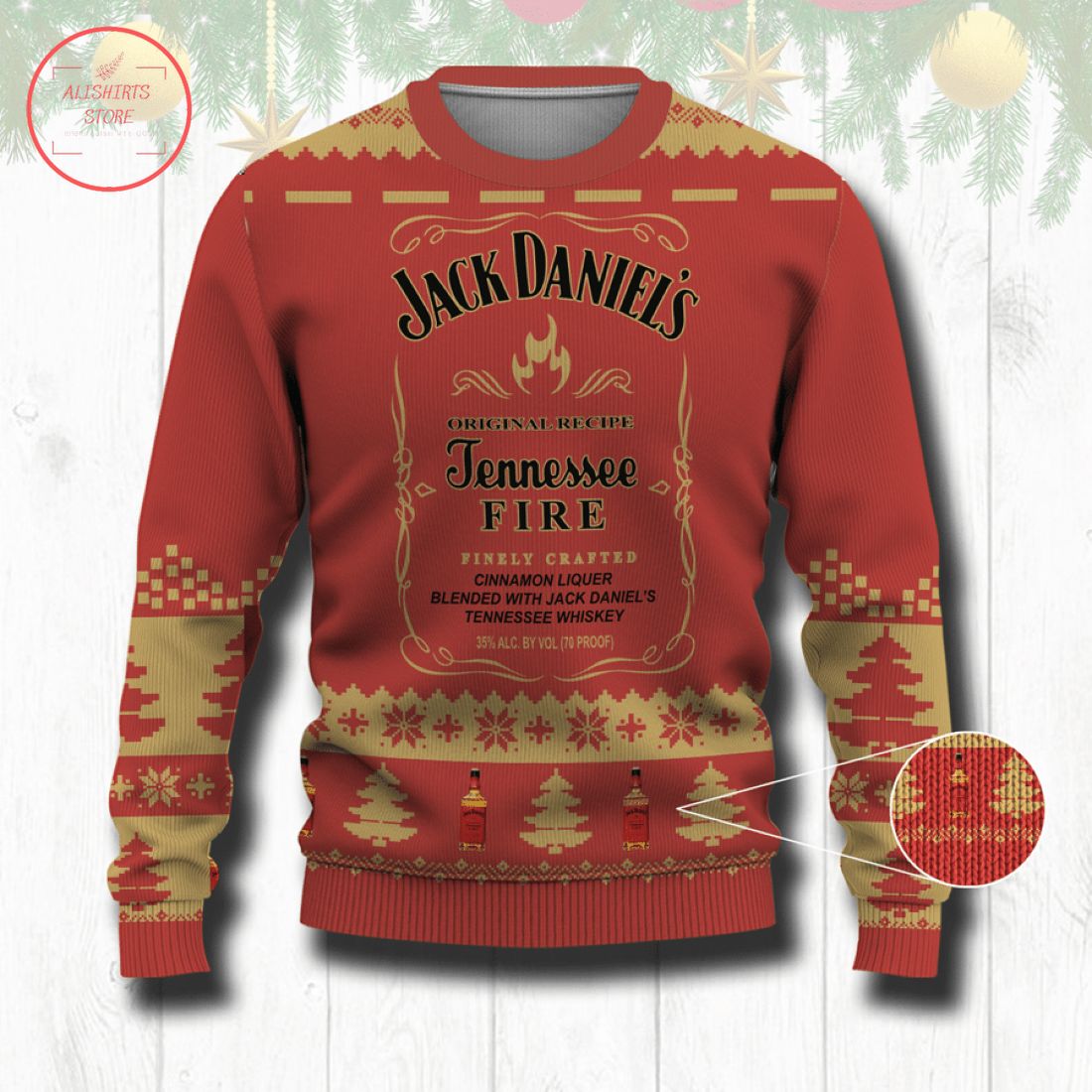 Tennesee Fire Whiskey Ugly Christmas Sweater