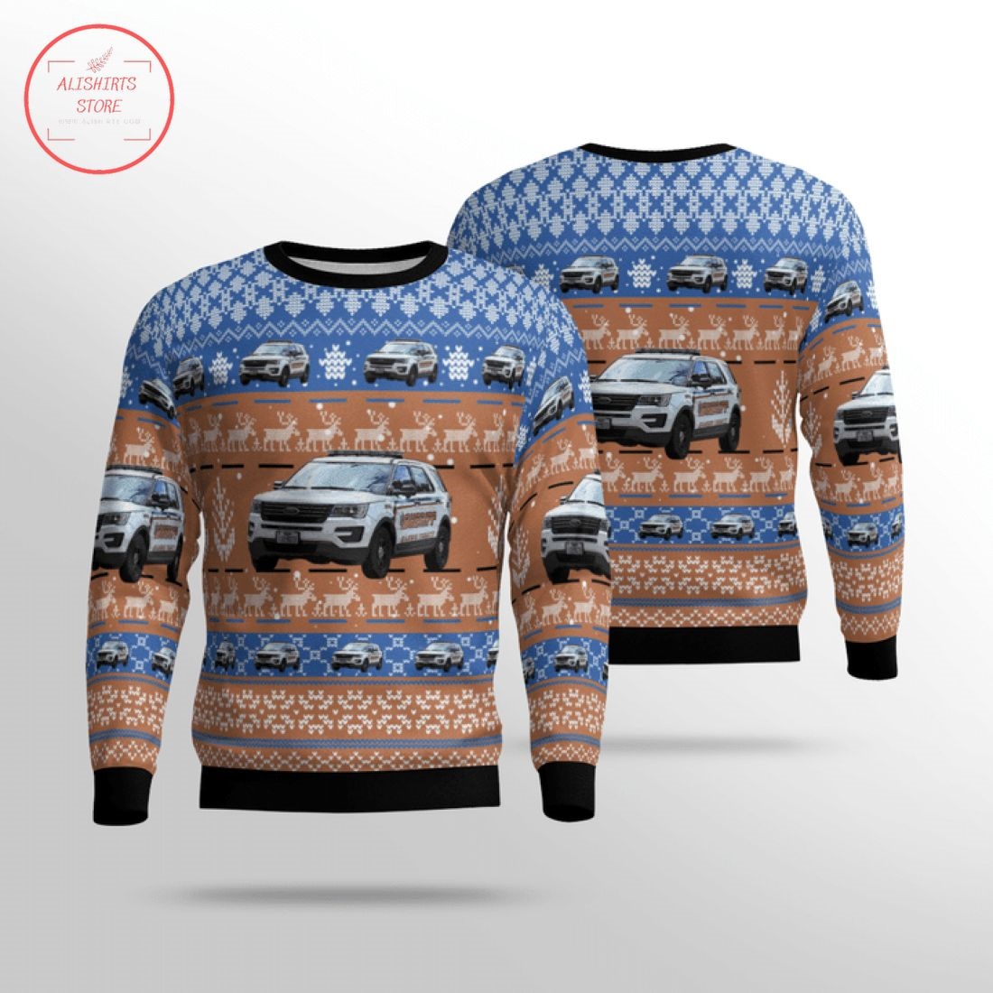 Texas Harris County Sheriff Ford Police Interceptor Utility Ugly Christmas Sweater