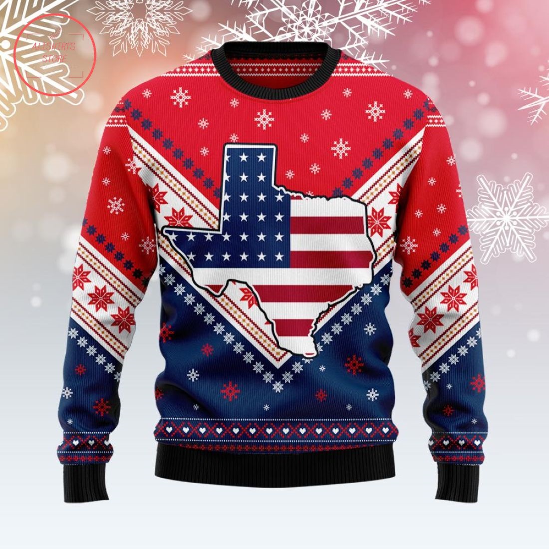 Texas USA Flag Ugly Christmas Sweater