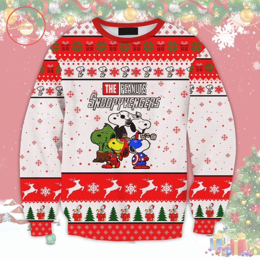 The Peanuts Snoopyvengers Ugly Christmas Sweater