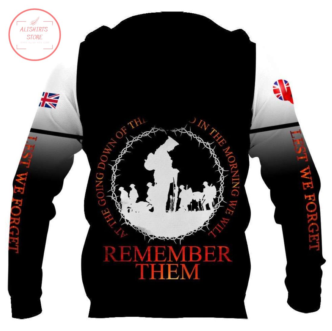 UK Soldier Remember Them Everyday 3D Hoodie