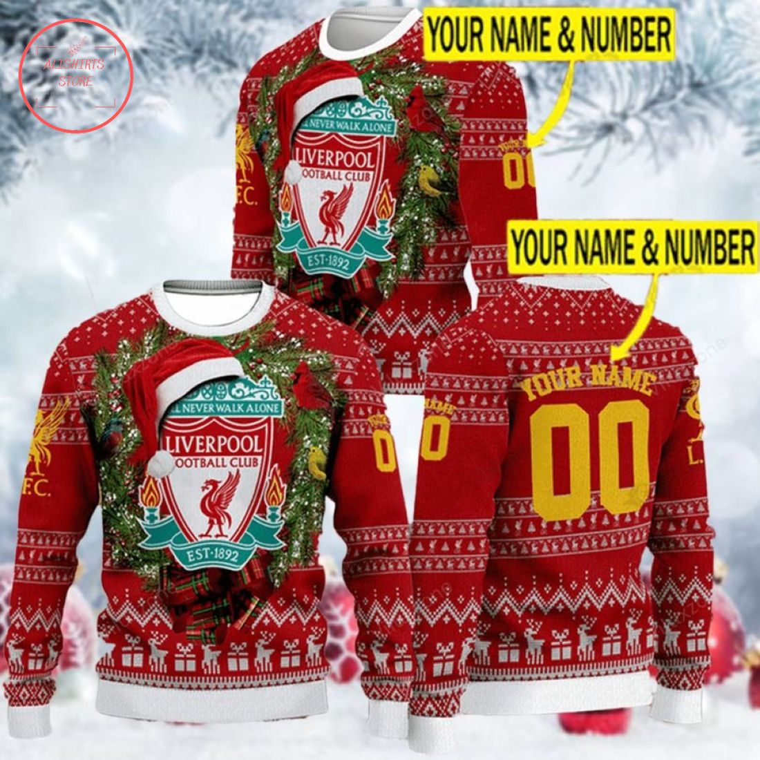 Unisex Liverpool F.c. Personalized Ugly Christmas Sweater
