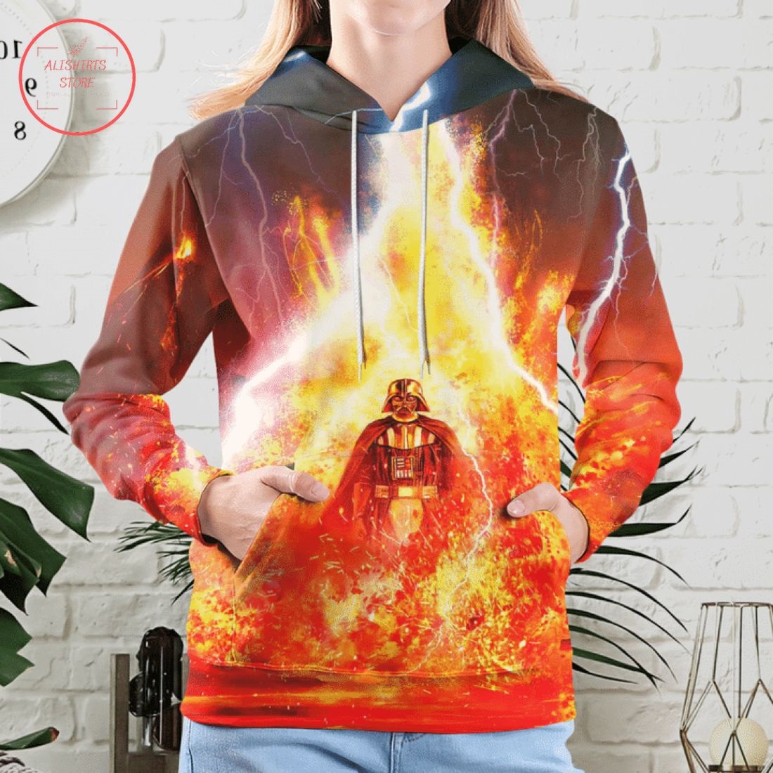 Vader In The Fire All Over Print 3D Hoodie