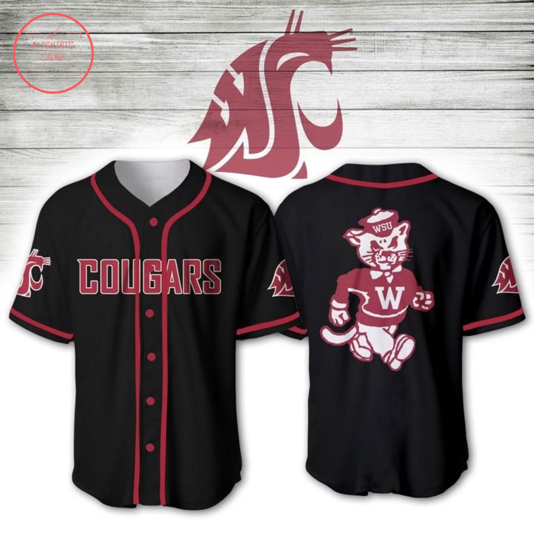 Washington State Cougars NCAA Baseball Jersey