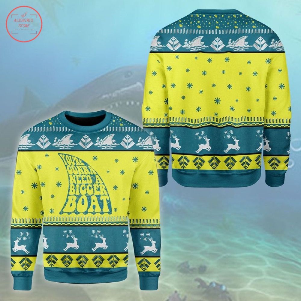 We're Gonna Need A Bigger Boat Shark Ugly Christmas Sweater