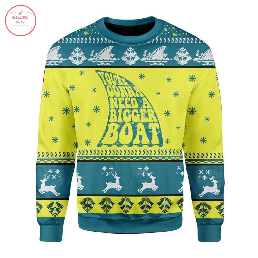 We're Gonna Need A Bigger Boat Shark Ugly Christmas Sweater