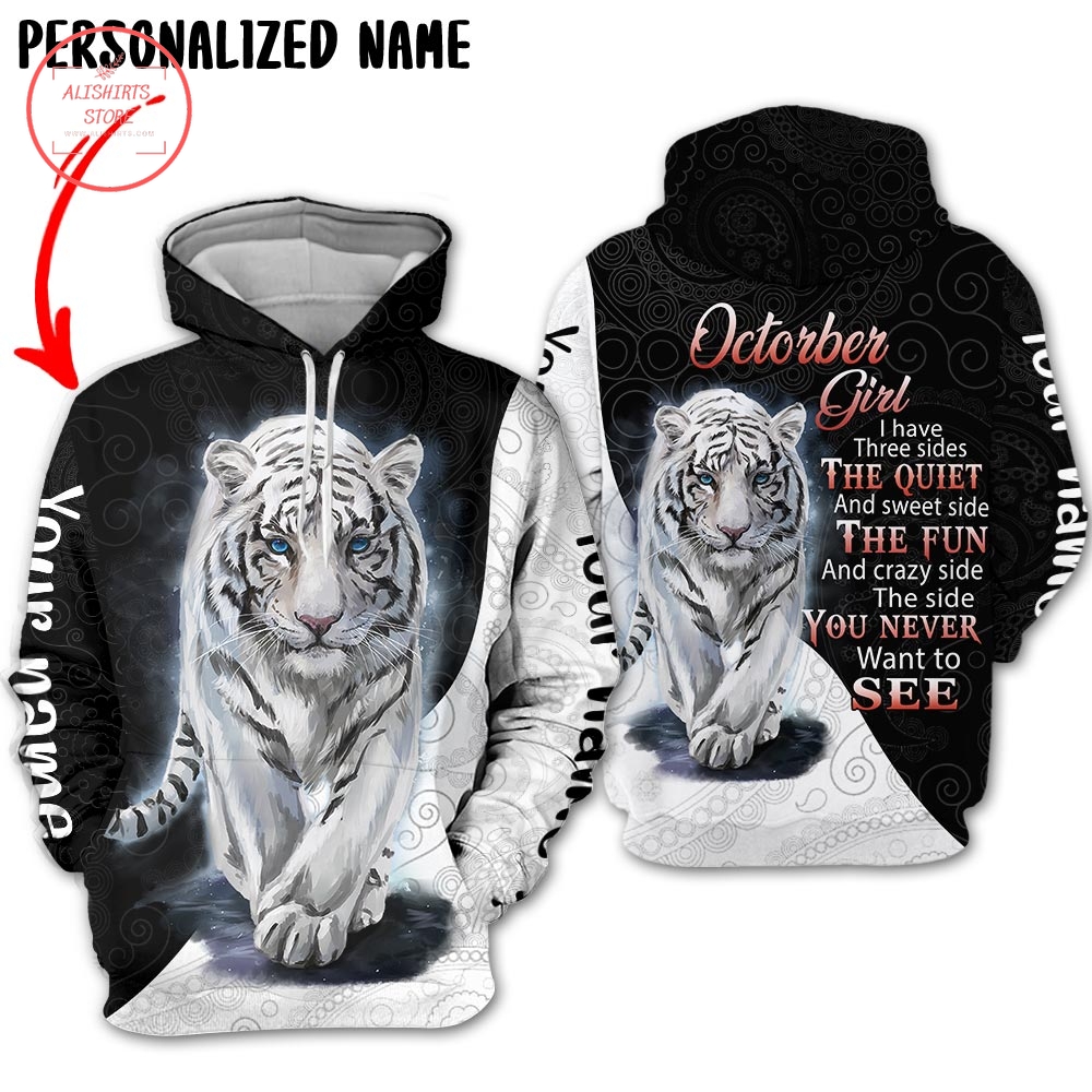 White Tiger Personalized 3D Hoodie