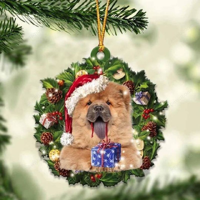 Chow Chow Christmas Gift Acrylic Ornament
