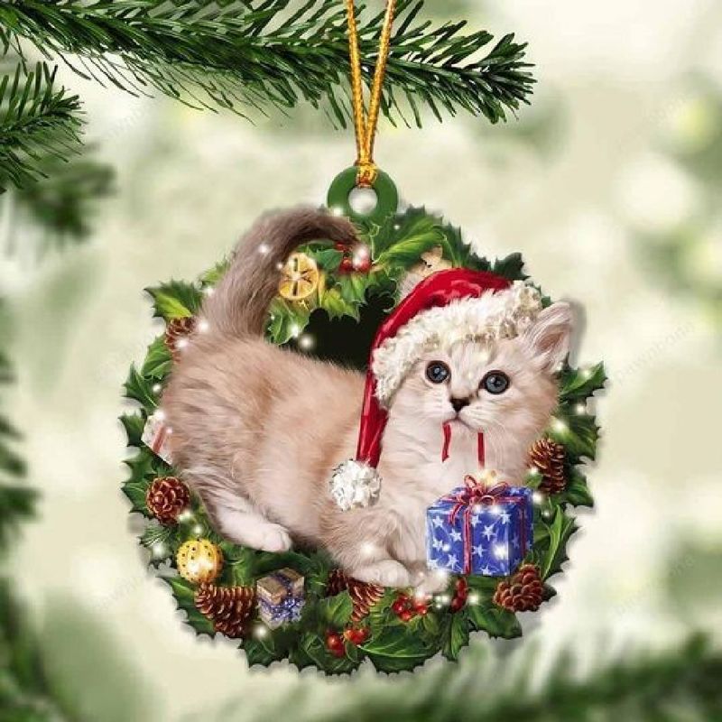 Munchkin Cat Christmas Gift Ornament