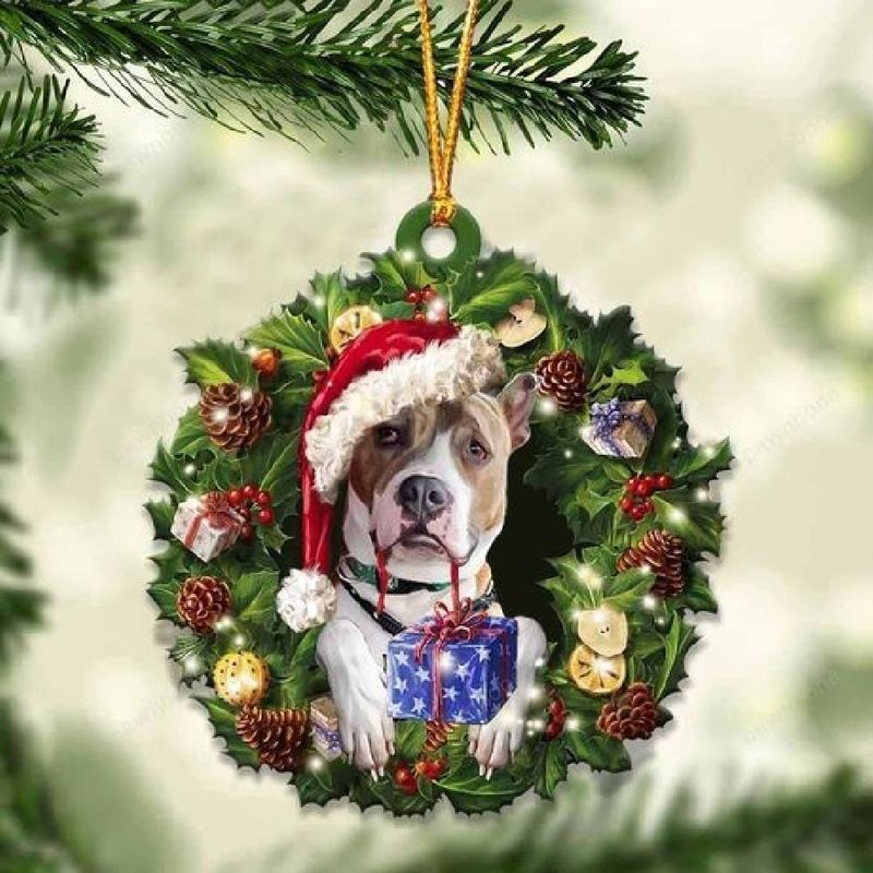 Pitbull Christmas Gift Ornament
