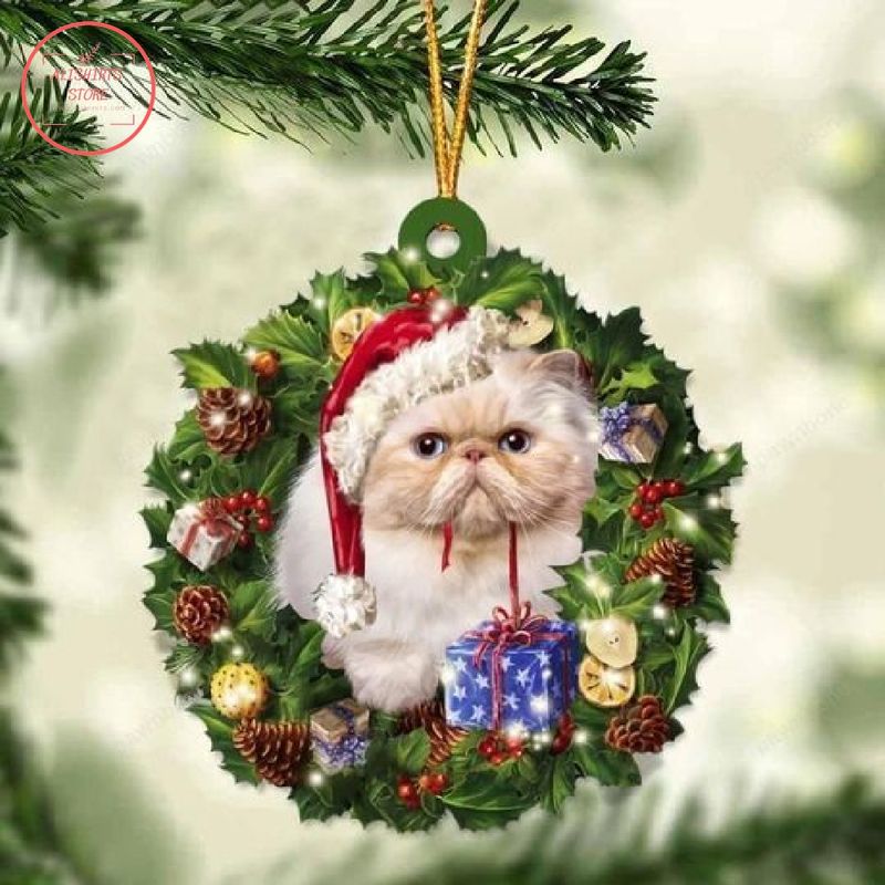 Persian Cat Christmas Gift Acrylic Ornament