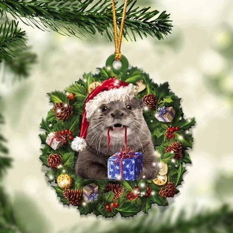 Otters Christmas Gift Ornament