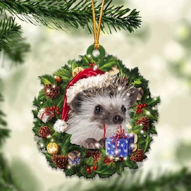 Hedgehog Christmas Gift Ornament