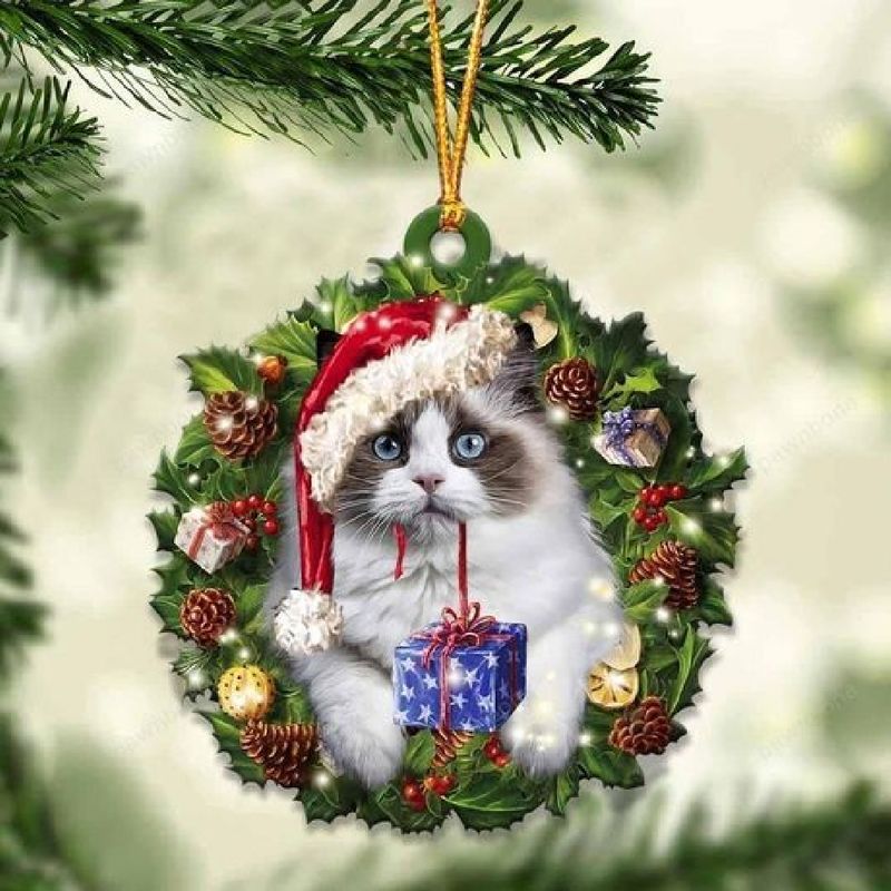 Ragdoll Christmas Gift Acrylic Ornament