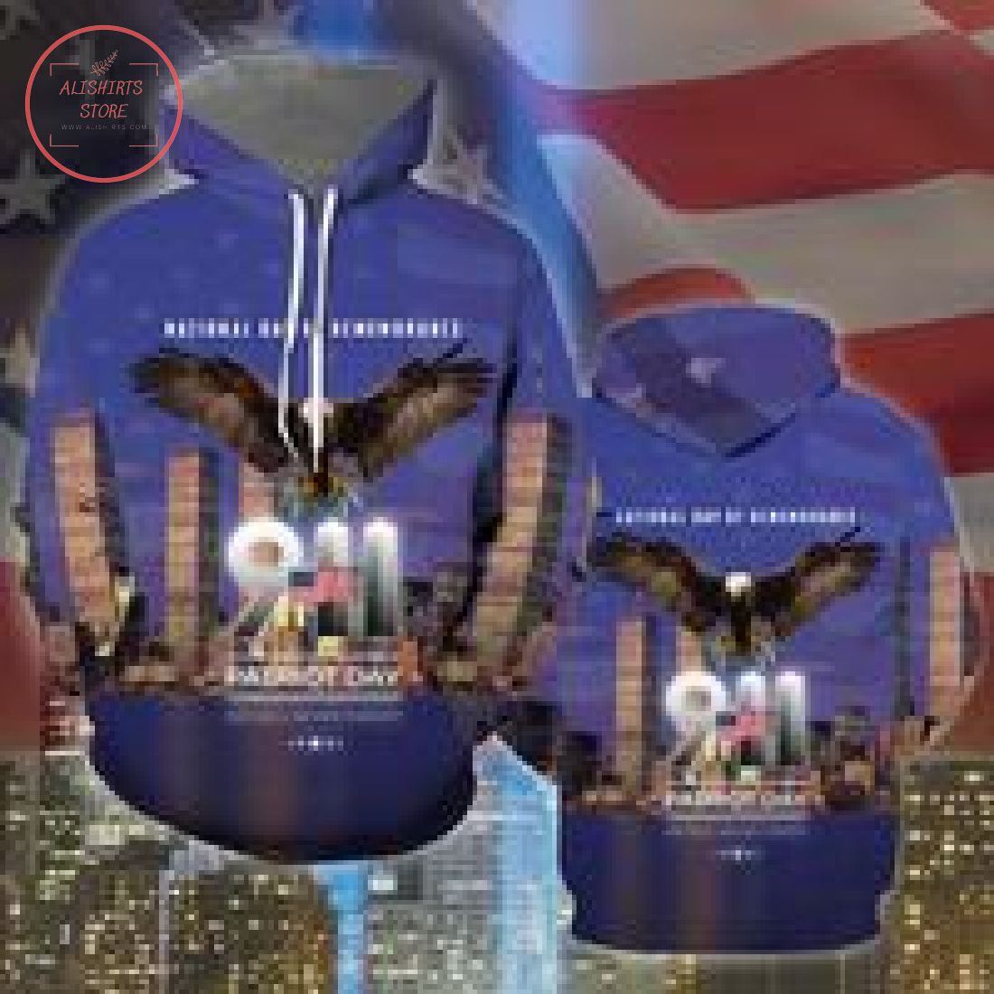 Never Forget 9/11 Memorial 3D Hoodie